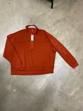 Cinch Orange Zip Pullover with Metal Zipper
